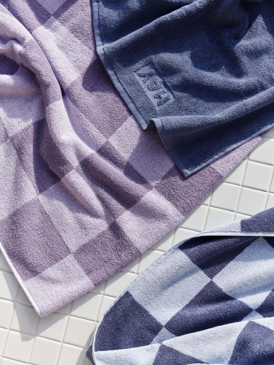 Check bademåtte, Steel Blue B50 x L90 cm.